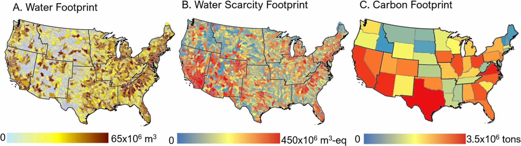 The subbasin or state of direct and indirect environmental impact associated with data center operation. 